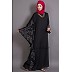Embroidered abaya with Butterfly sleeves- Black Embroidered abaya with Butterfly sleeves- Black
